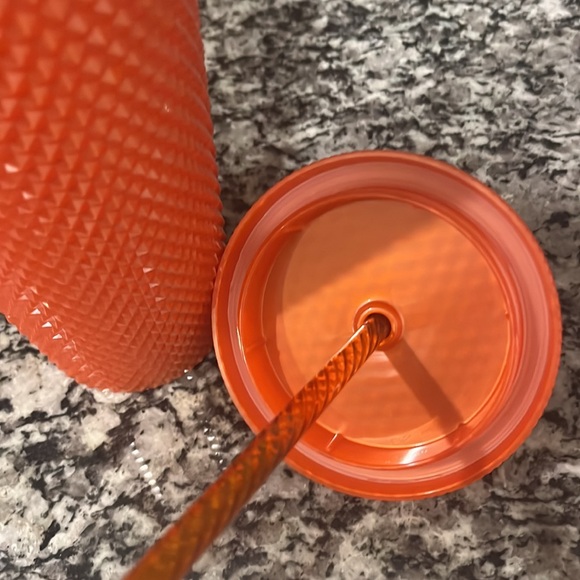 NWT Starbucks Studded Tumbler Cold Cup Orange 24 oz - Picture 6 of 9